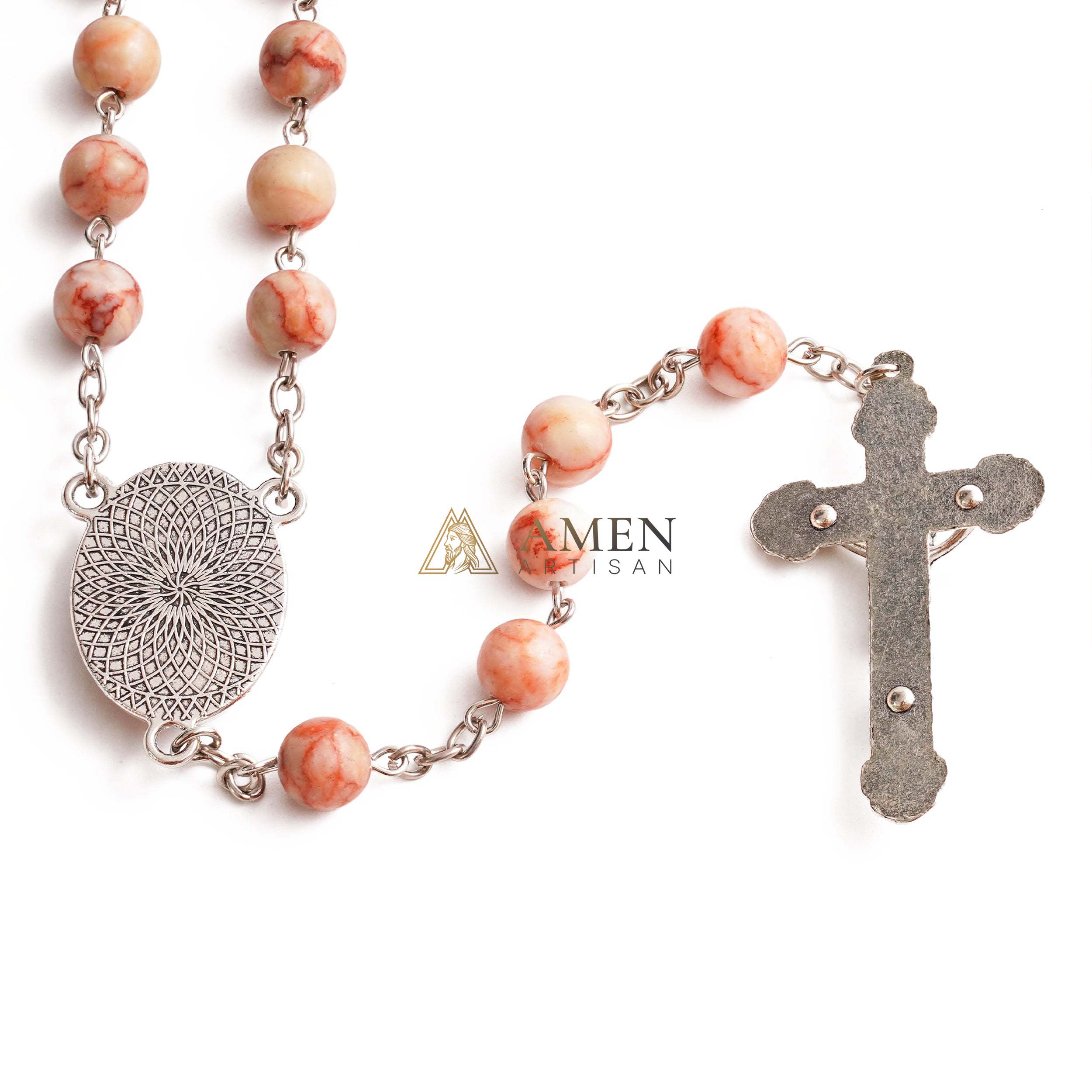 Red Vein Jasper Rosary Amen Artisan - Image 6