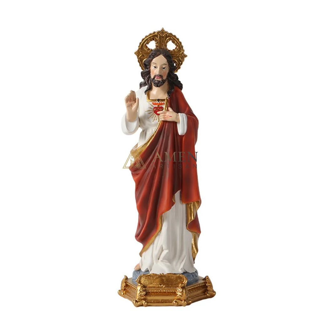 Sacred Heart of Jesus Statue Amen Artisan - Image 5