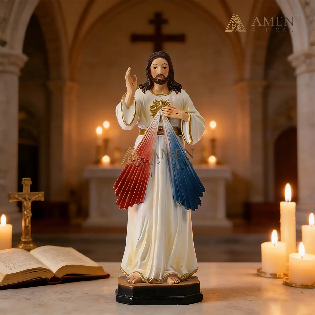 Sacred Heart of Jesus Statue Amen Artisan - Image 2