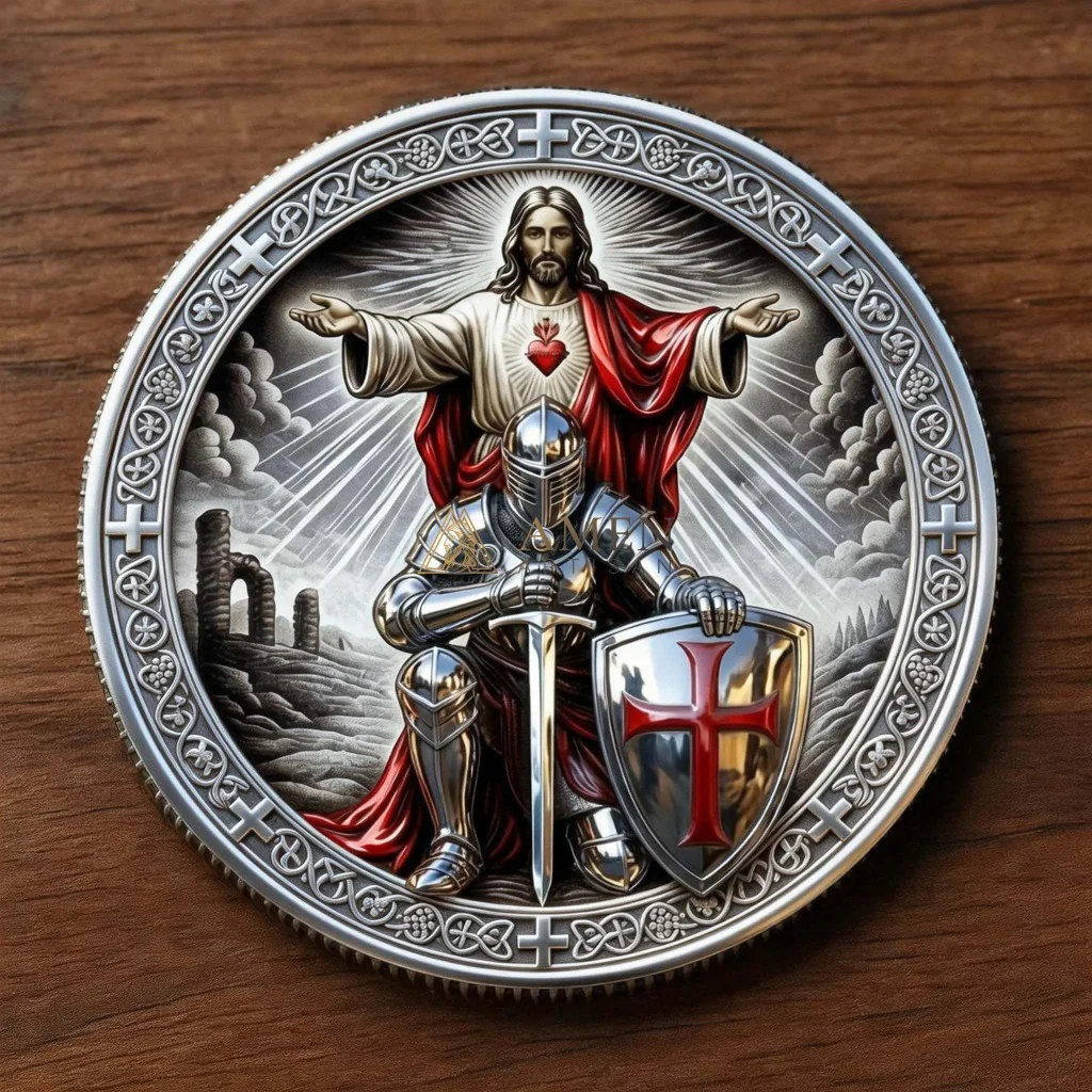 Sacred Heart of Jesus with Crusader Knight Commemorative Coin
