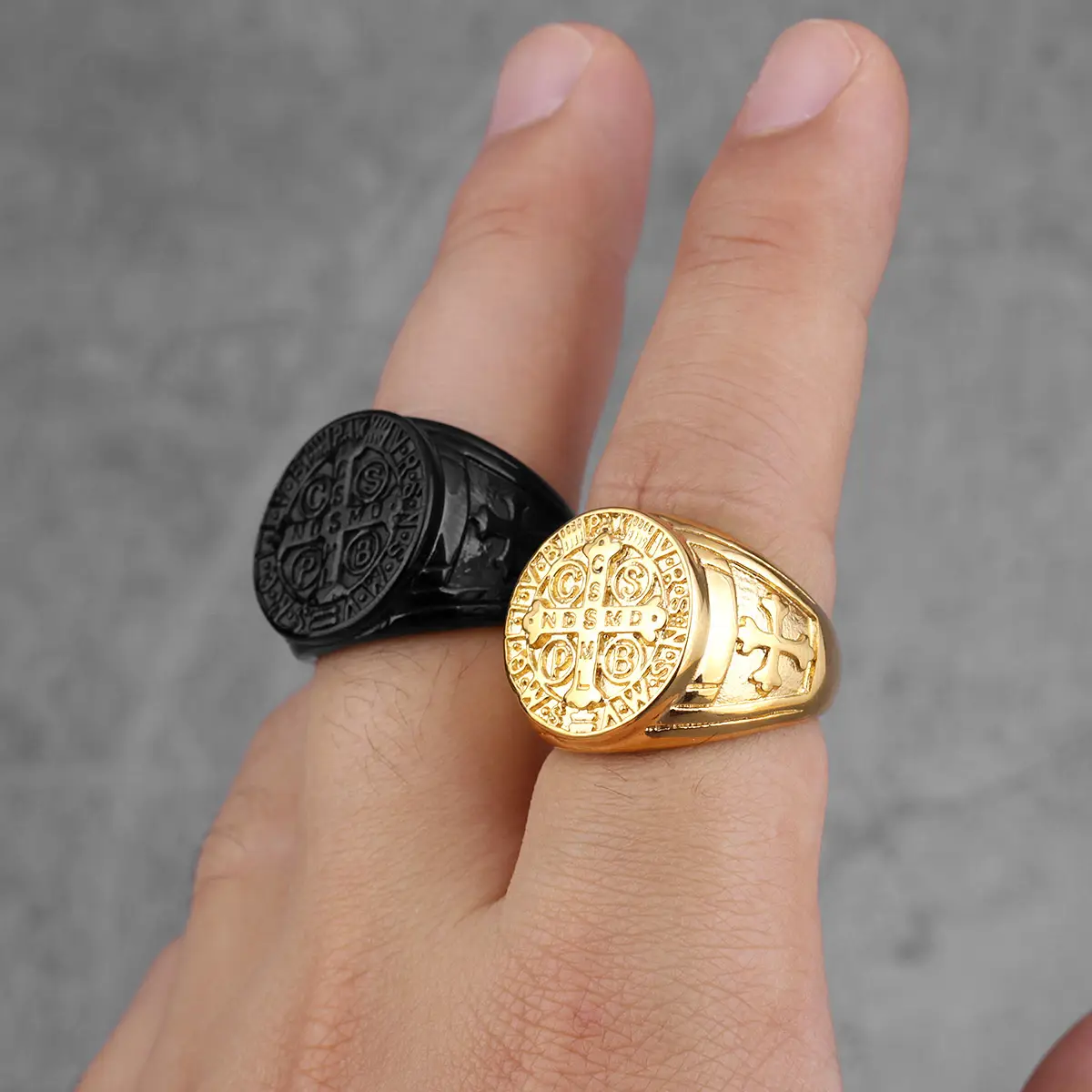 Saint Benedict Cross & Inscriptions Ring Amen Artisan - Image 7