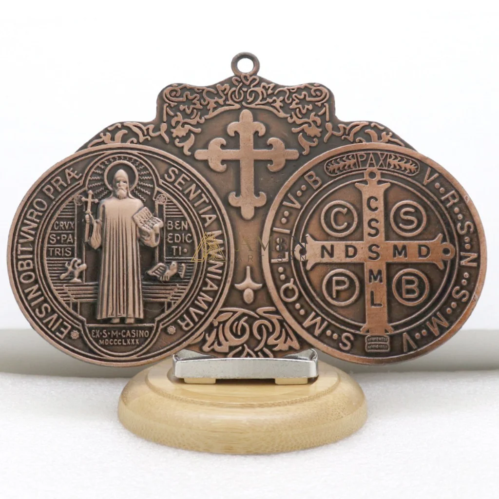Saint Benedict Double Medallion Pendant Ornament  Amen Artisan - Image 12