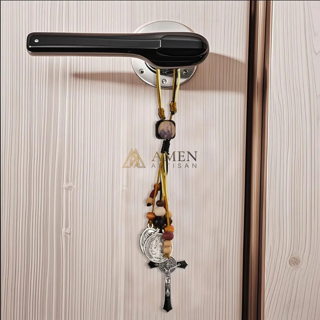 Saint Benedict Medal and Crucifix Ornament Amen Artisan - Image 2