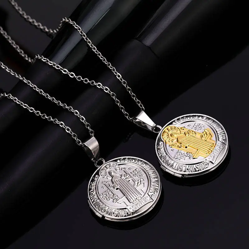 Saint Benedict Medal Locket Pendant Amen Artisan - Image 4