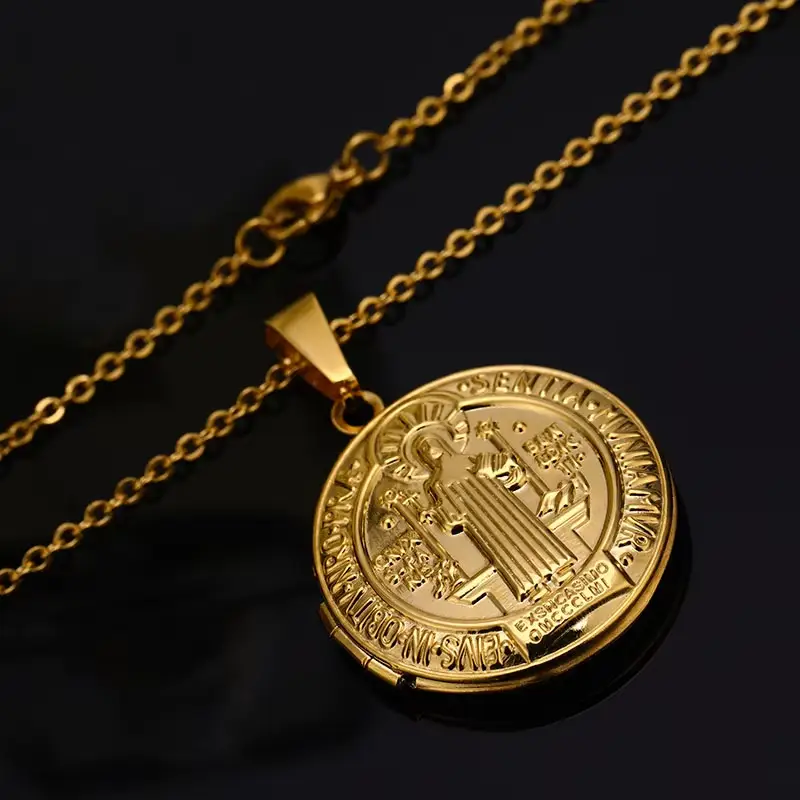 Saint Benedict Medal Locket Pendant Amen Artisan - Image 5