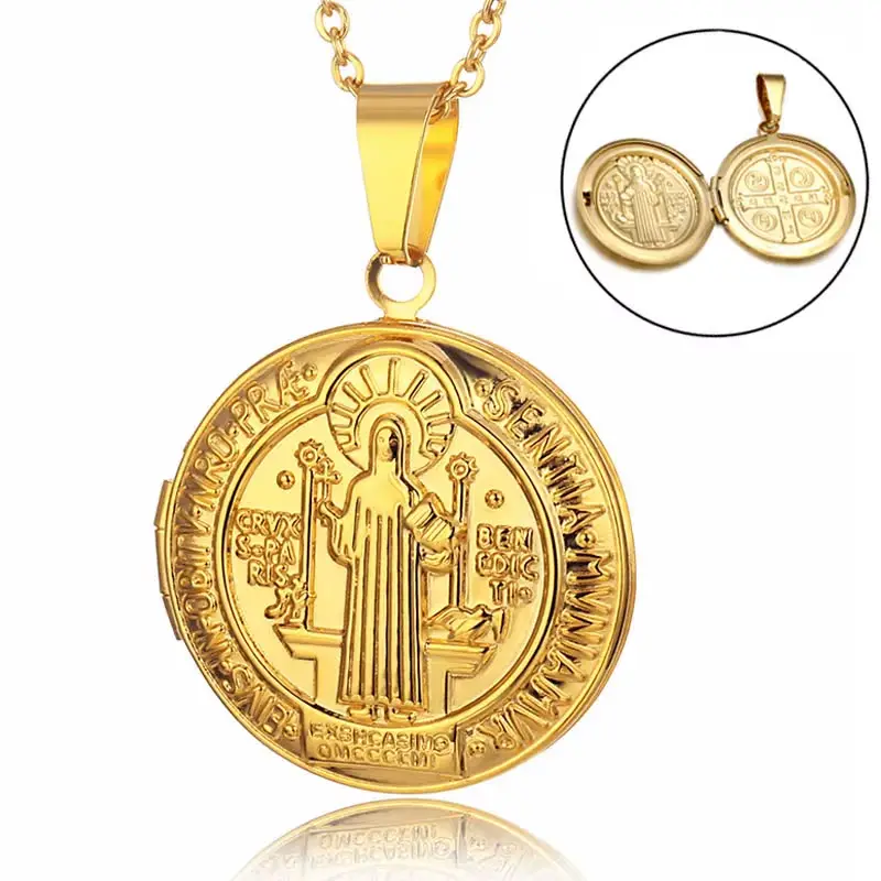 Saint Benedict Medal Locket Pendant Amen Artisan - Image 7