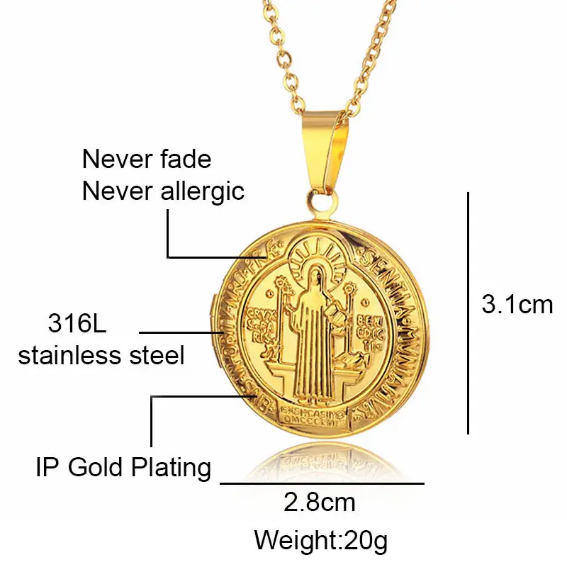 Saint Benedict Medal Locket Pendant Amen Artisan - Image 8