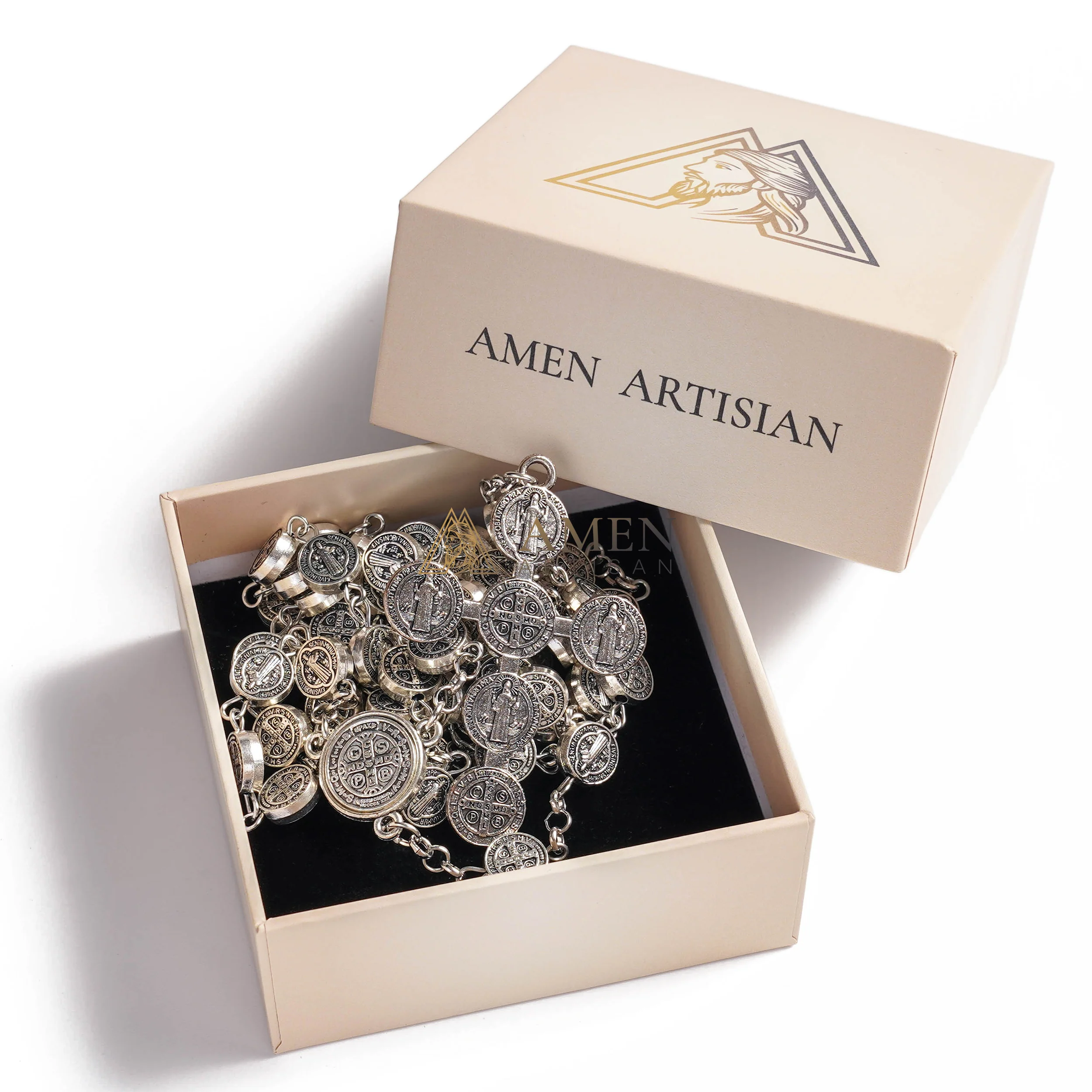 Saint Benedict Medal Rosary Amen Artisan - Image 3