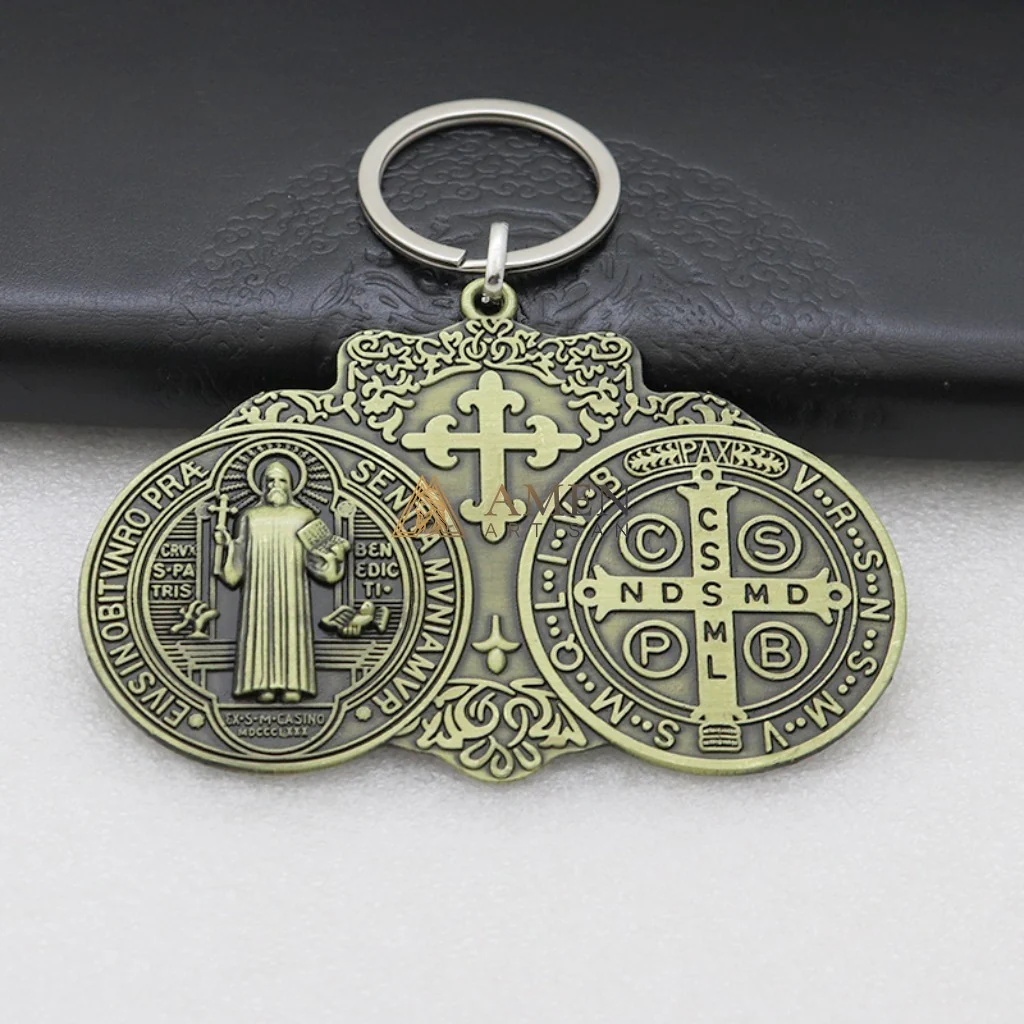 Saint Benedict Pendant  Keychain Amen Artisan