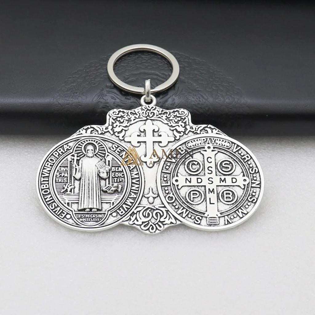 Saint Benedict Pendant  Keychain Amen Artisan - Image 5