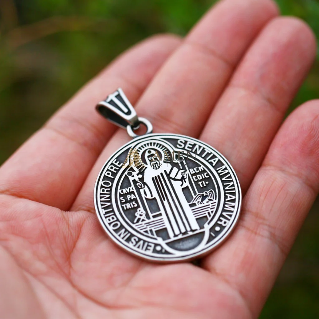 Saint Benedict Pendant Necklace Amen Artisan - Image 4