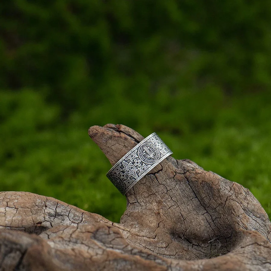 【Deal Today】Vintage St. Benedict Medal Ring - Sacred Protection & Lasting Blessing | Amen Artisan - Image 4