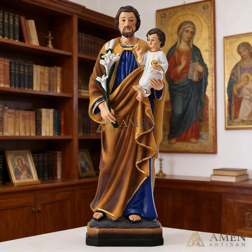 Saint Joseph with The Child Jesus Statue Amen Artisan