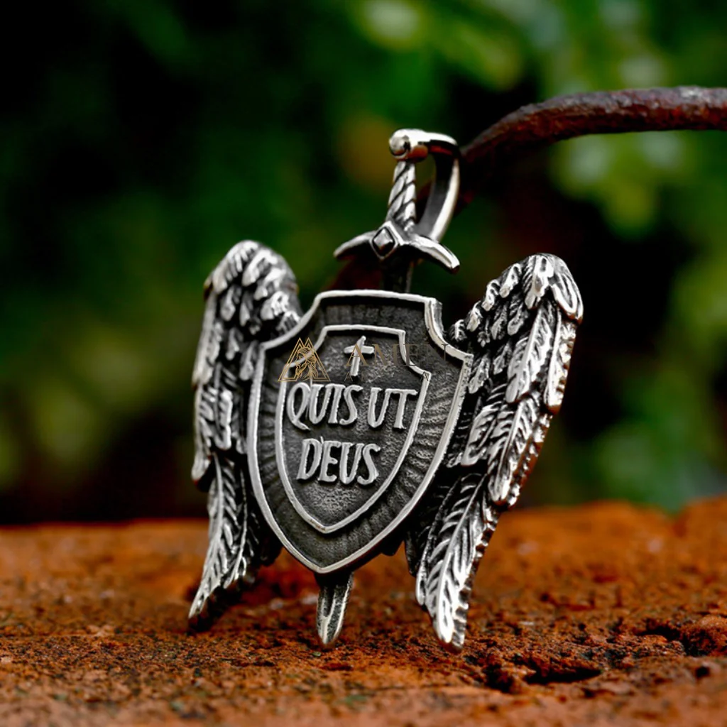 Saint Michael Shield Pendant Necklace Amen Artisan - Image 3