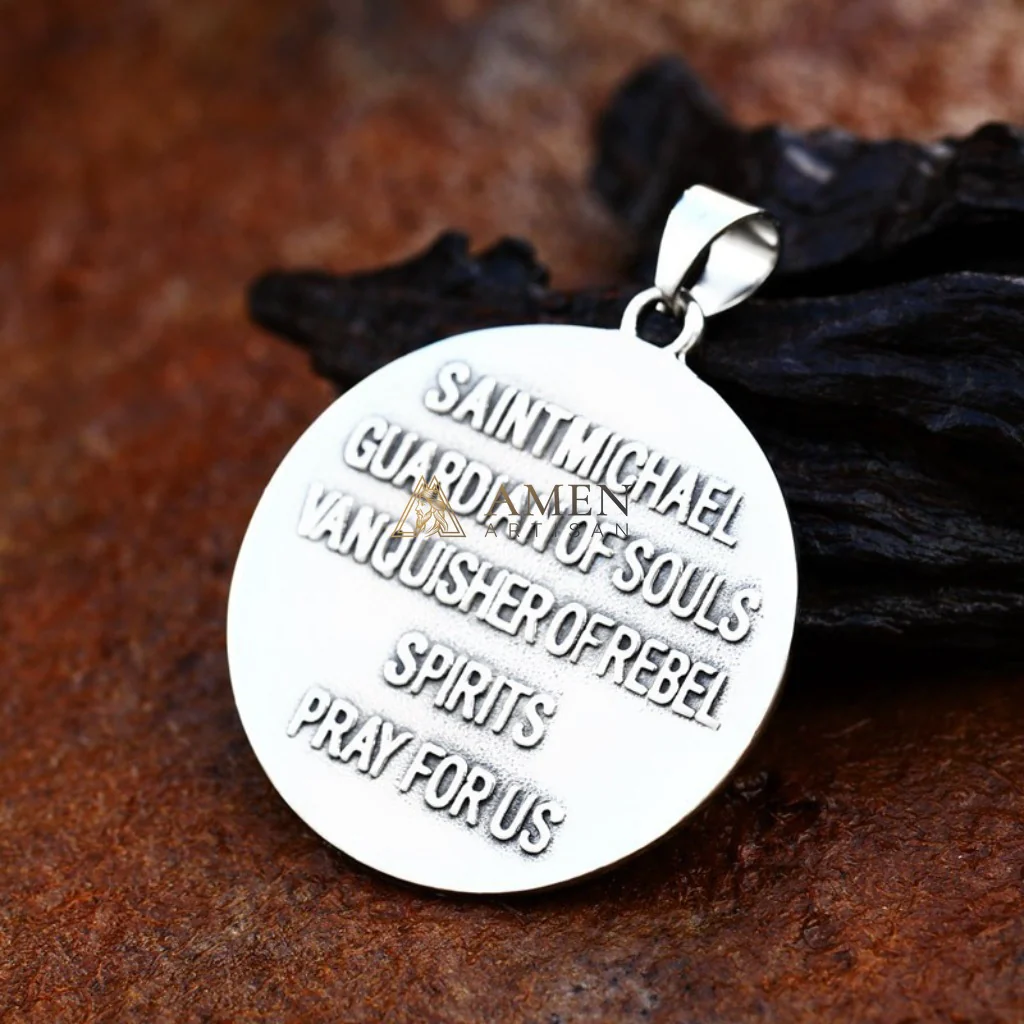 Saint Michael the Archangel Pendant Necklace Amen Artisan - Image 2