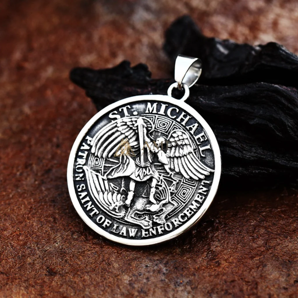 Saint Michael the Archangel Pendant Necklace Amen Artisan - Image 4