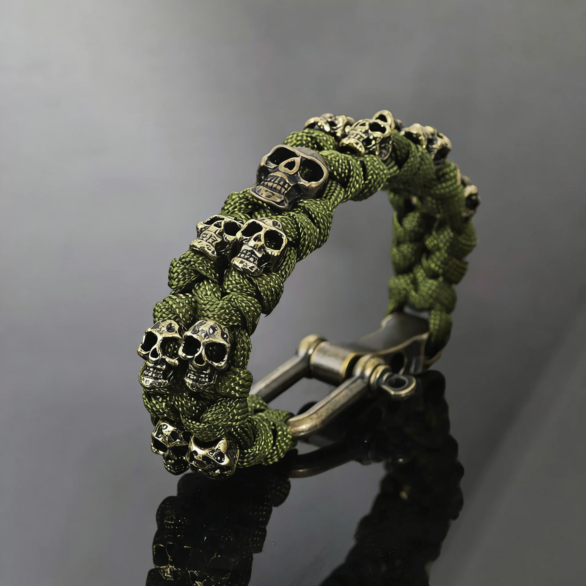 Skull Woven Paracord Bracelet Amen Artisan - Image 5