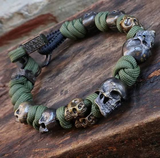 Skull Woven Paracord Bracelet Amen Artisan - Image 7