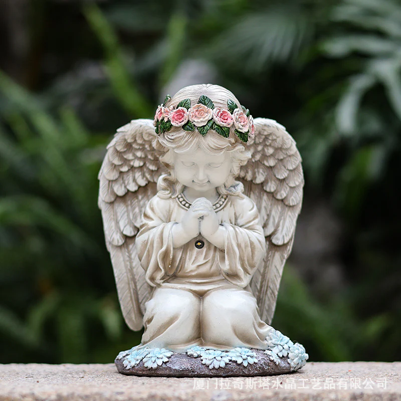 Solar Flower Fairy & Angel Garden Sculpture | Outdoor Patio Light Decor, Enchanted LED Ornament