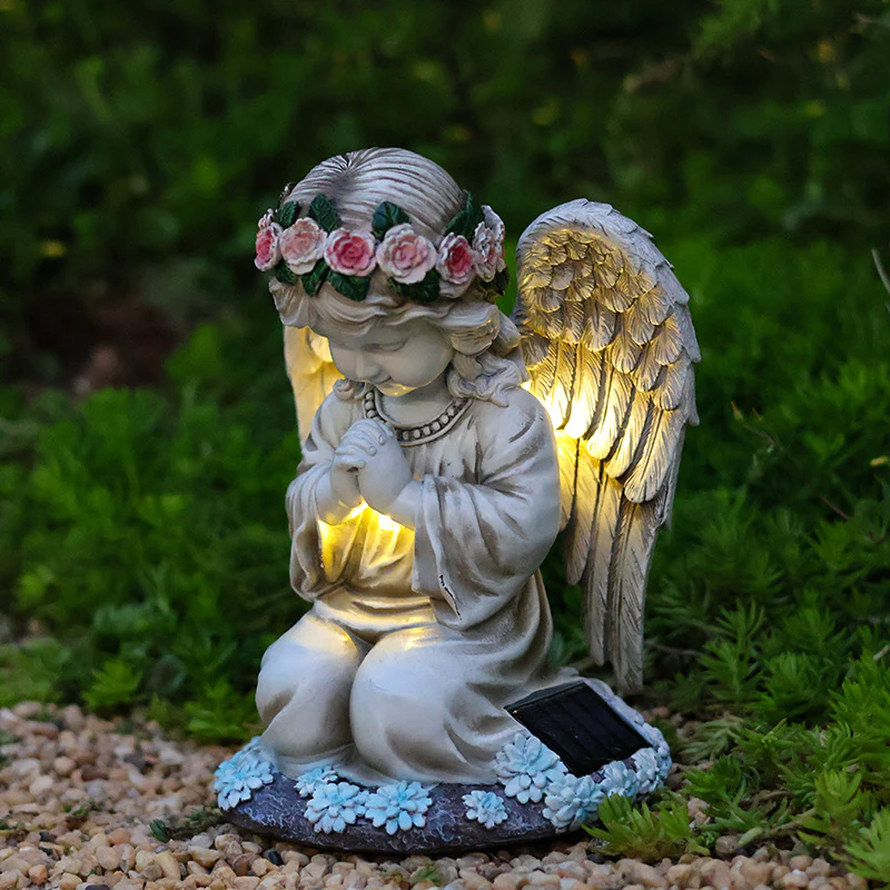 Solar Flower Fairy & Angel Garden Sculpture | Outdoor Patio Light Decor, Enchanted LED Ornament - Image 3