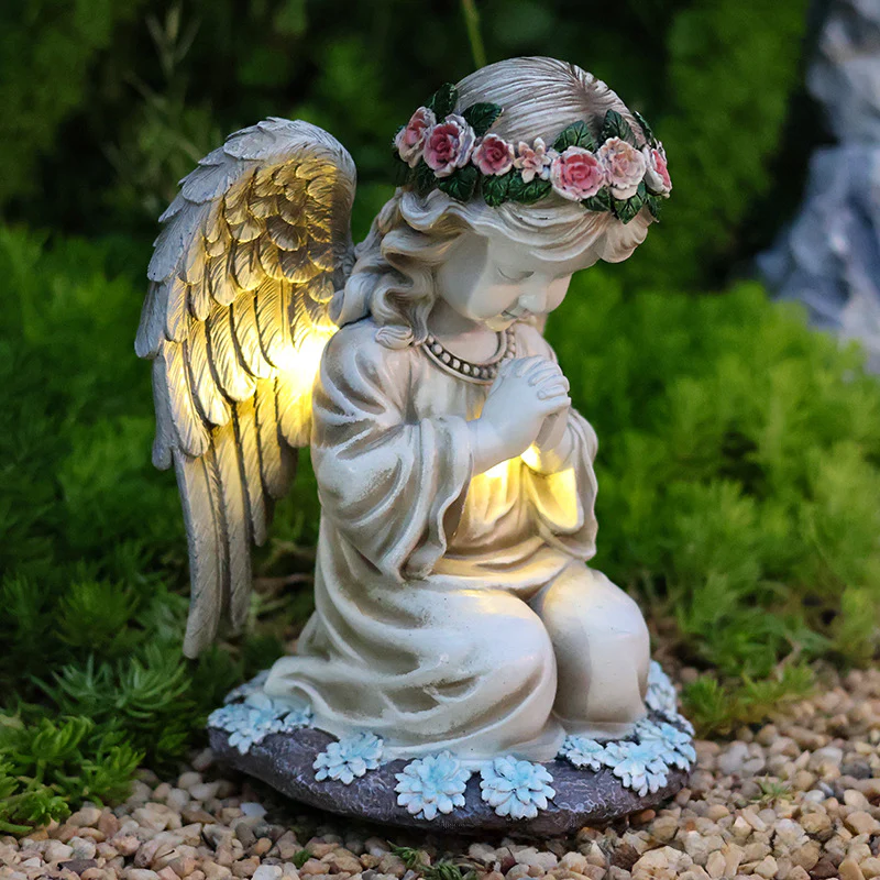 Solar Flower Fairy & Angel Garden Sculpture | Outdoor Patio Light Decor, Enchanted LED Ornament - Image 4