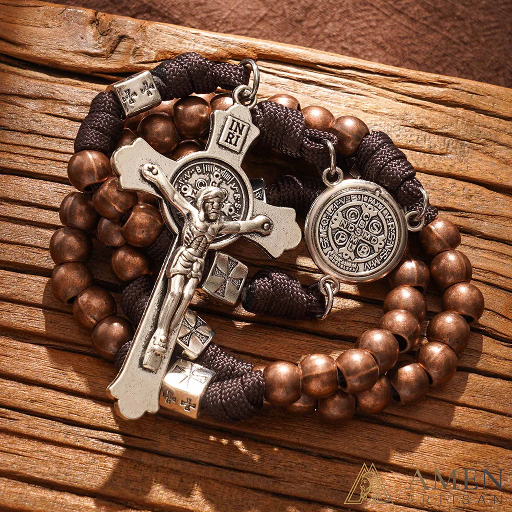 【Limited-Time 50% Off】Heavy Brass Saint Benedict Rosary – Built for Strength & Weight (~5oz) - Image 12