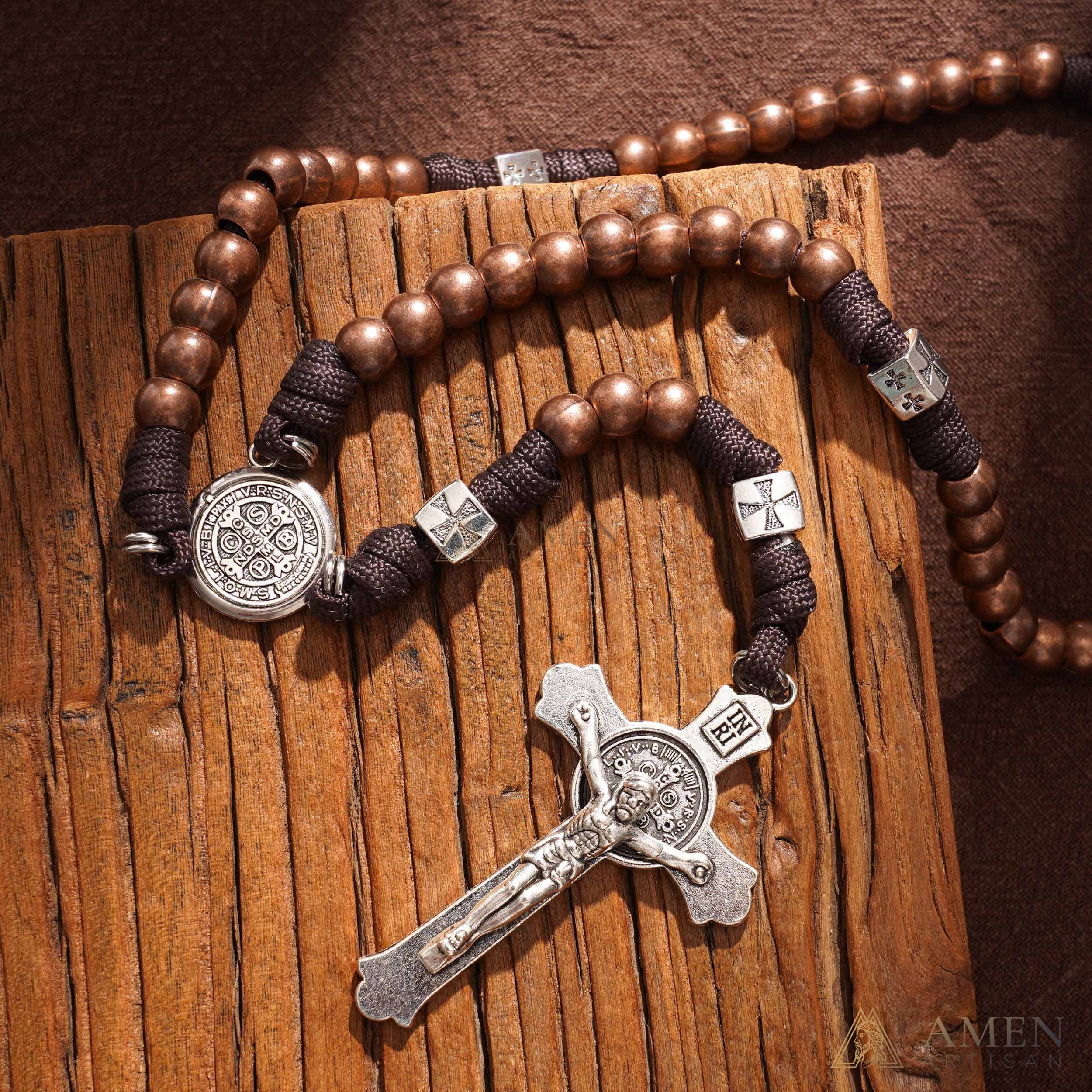 【Limited-Time 50% Off】Heavy Brass Saint Benedict Rosary – Built for Strength & Weight (~5oz) - Image 14