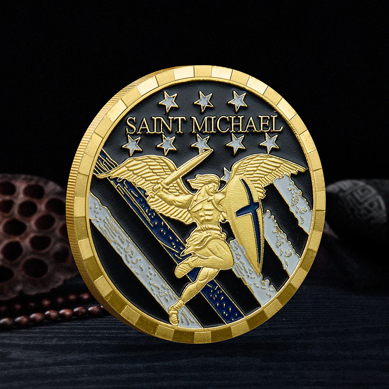 St Michael Challenge Coin - Police Military Commemorative Coin -Amen Artisan - Image 2