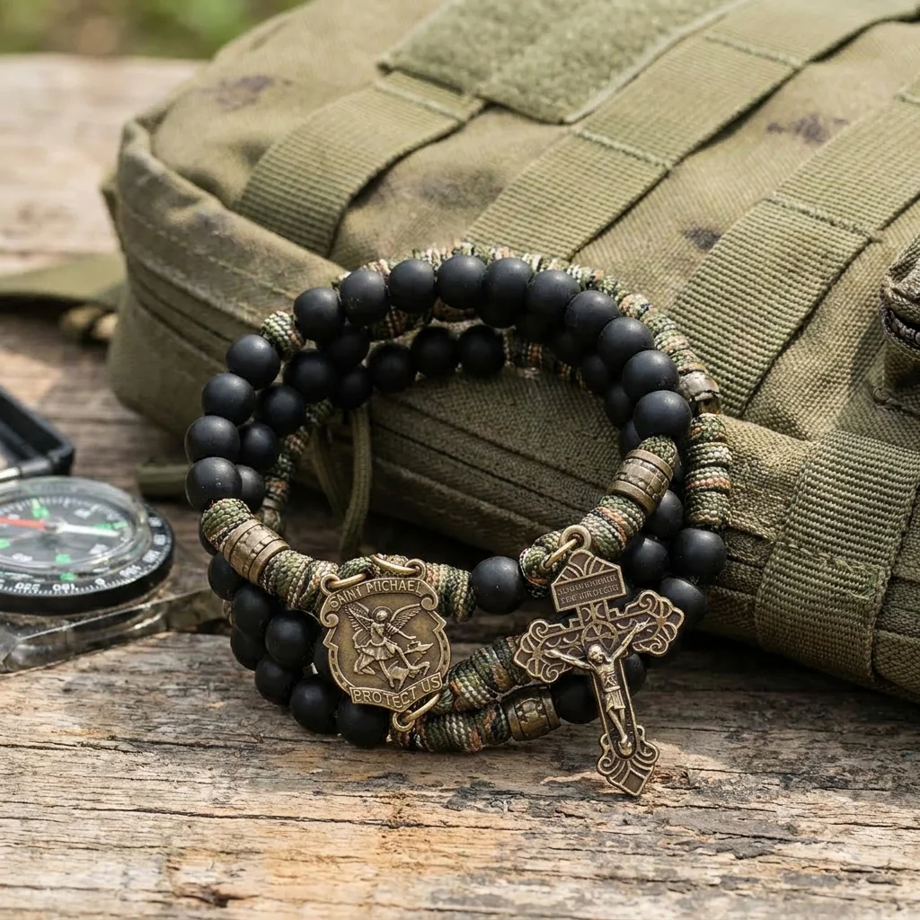 【Deal Today】St. Michael Combat Rosary Paracord Rosary – Faith & Valor Amen Artisan - Image 12