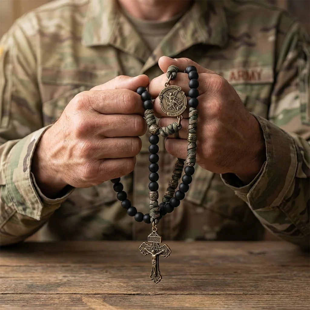 【Deal Today】St. Michael Combat Rosary Paracord Rosary – Faith & Valor Amen Artisan - Image 13