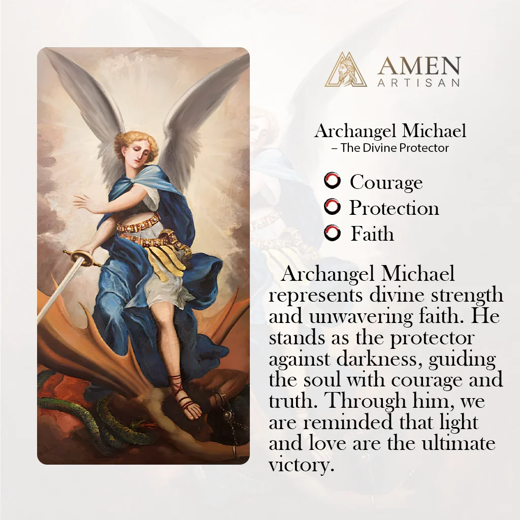 St. Michael Heavyweight Bronze Rosary: 48cm Hand-Braided Tactical Armor | Amen Artisan - Image 5