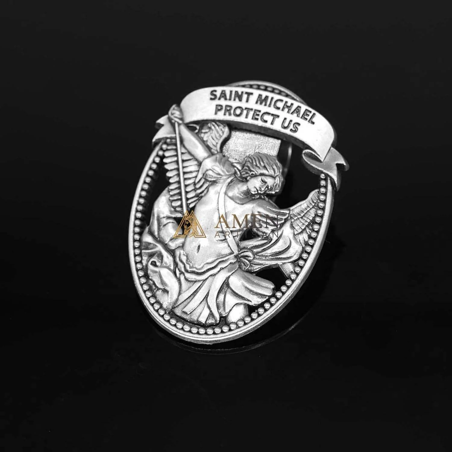 St Michael Medal Car Clip Amen Artisan - Image 10