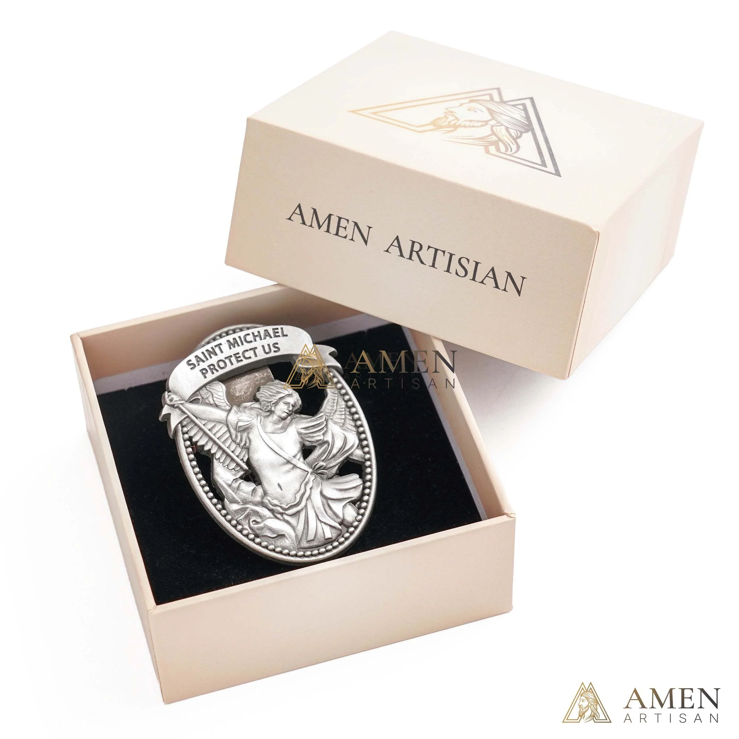 St Michael Medal Car Clip Amen Artisan - Image 11