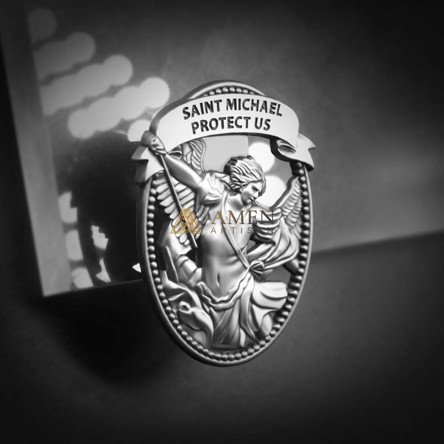 St Michael Medal Car Clip Amen Artisan - Image 9