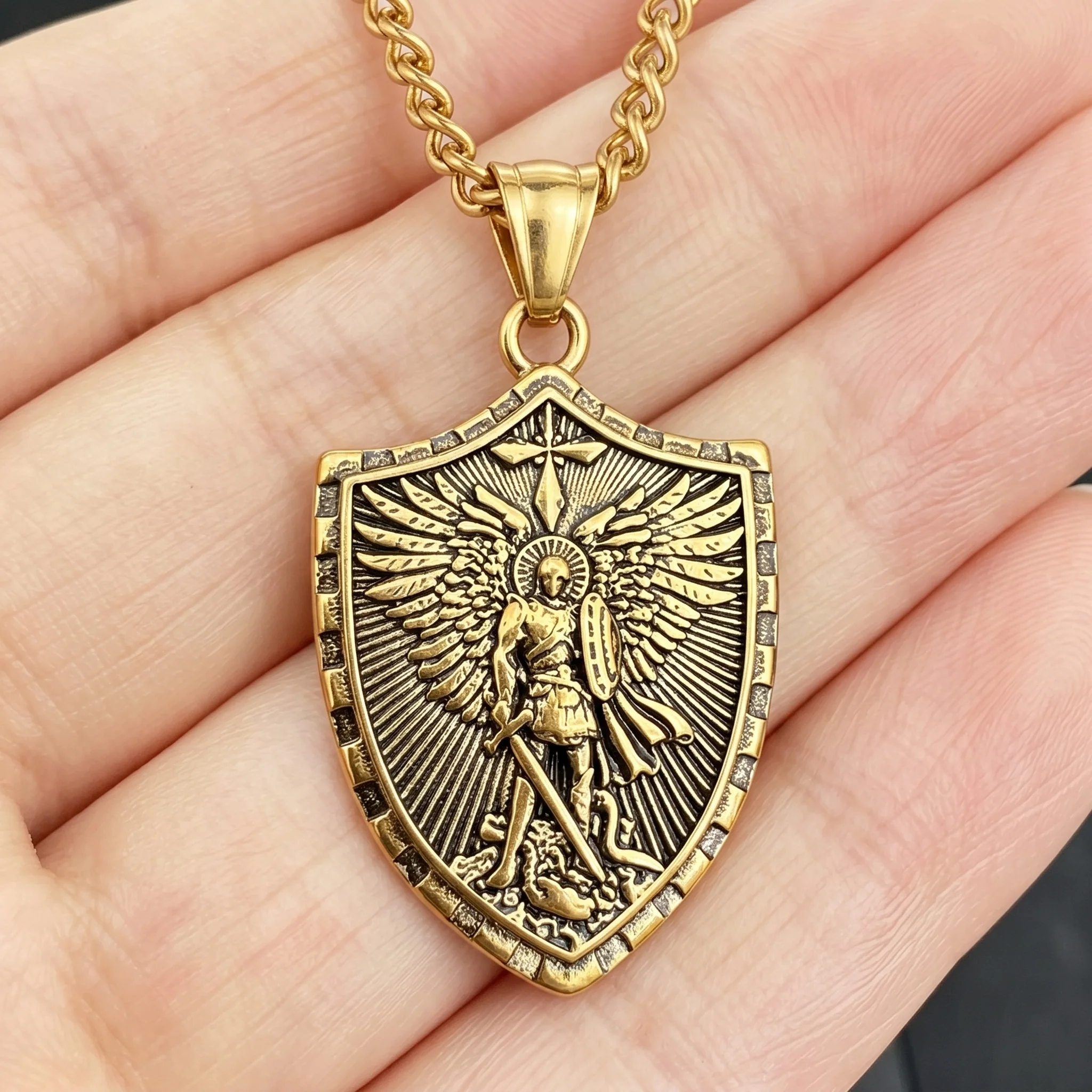 St Michael Necklace - Amen Artisan - Image 3