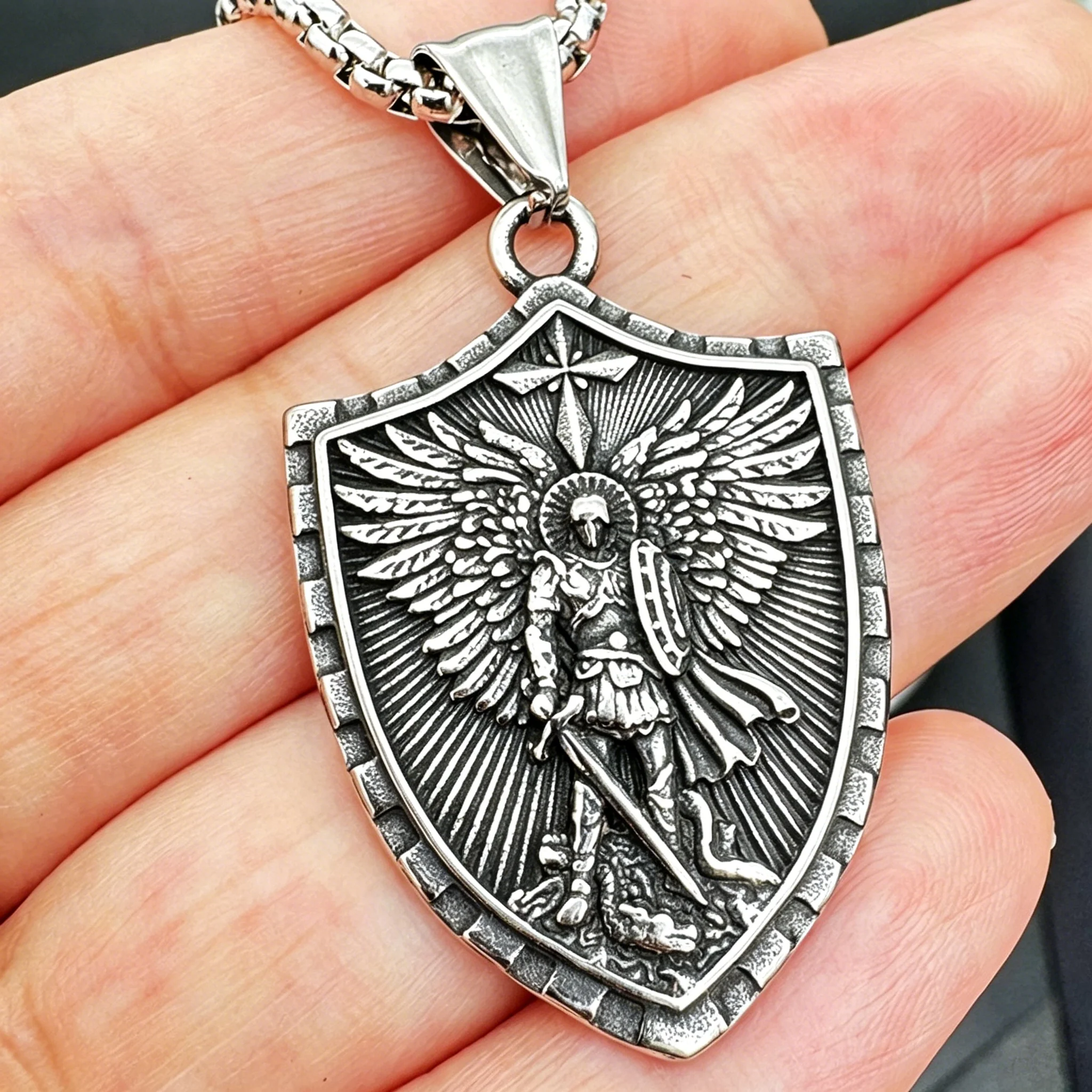 St Michael Necklace - Amen Artisan - Image 4