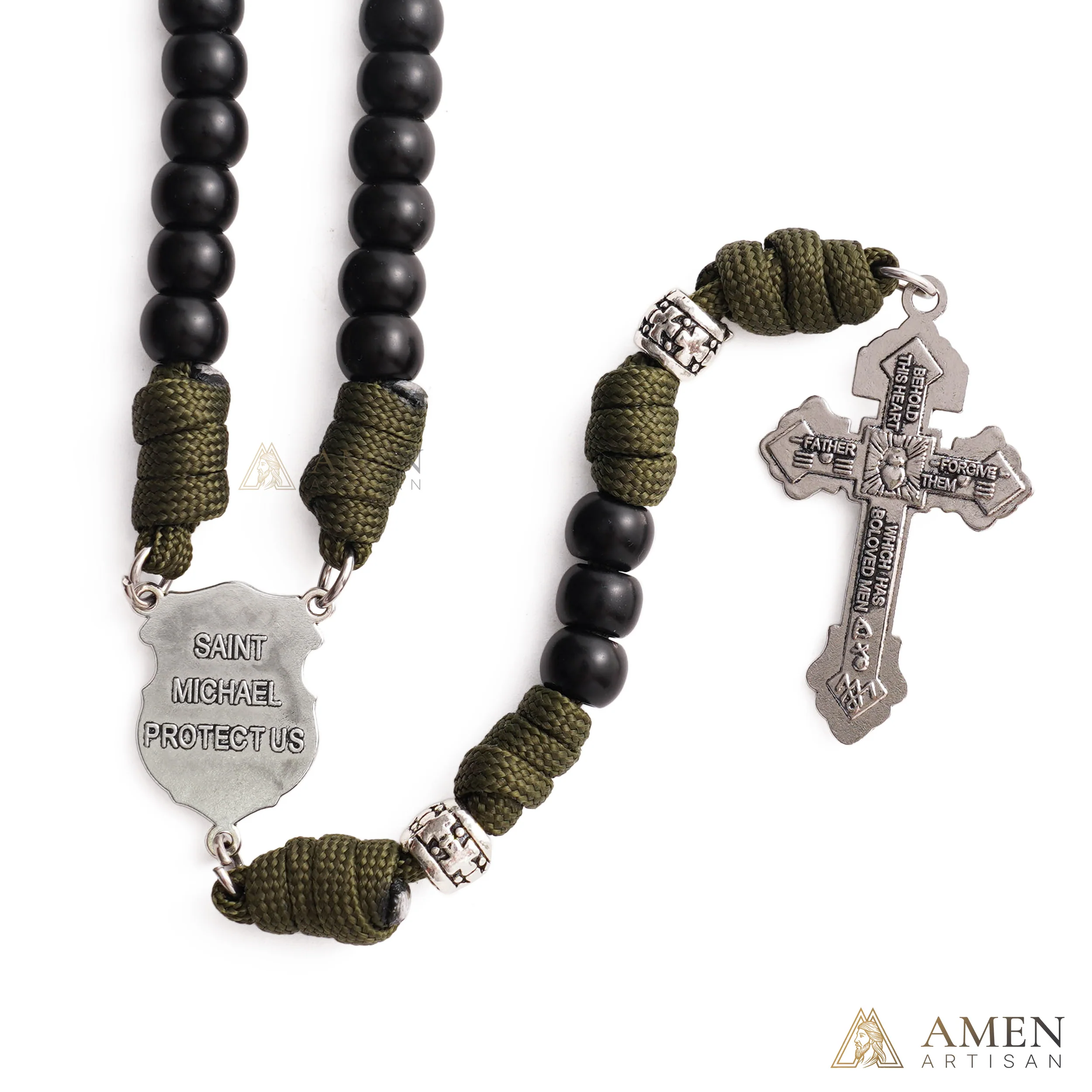 50% Off Today | St. Michael the Archangel Tactical Paracord Rosary | Amen Artisan - Image 5