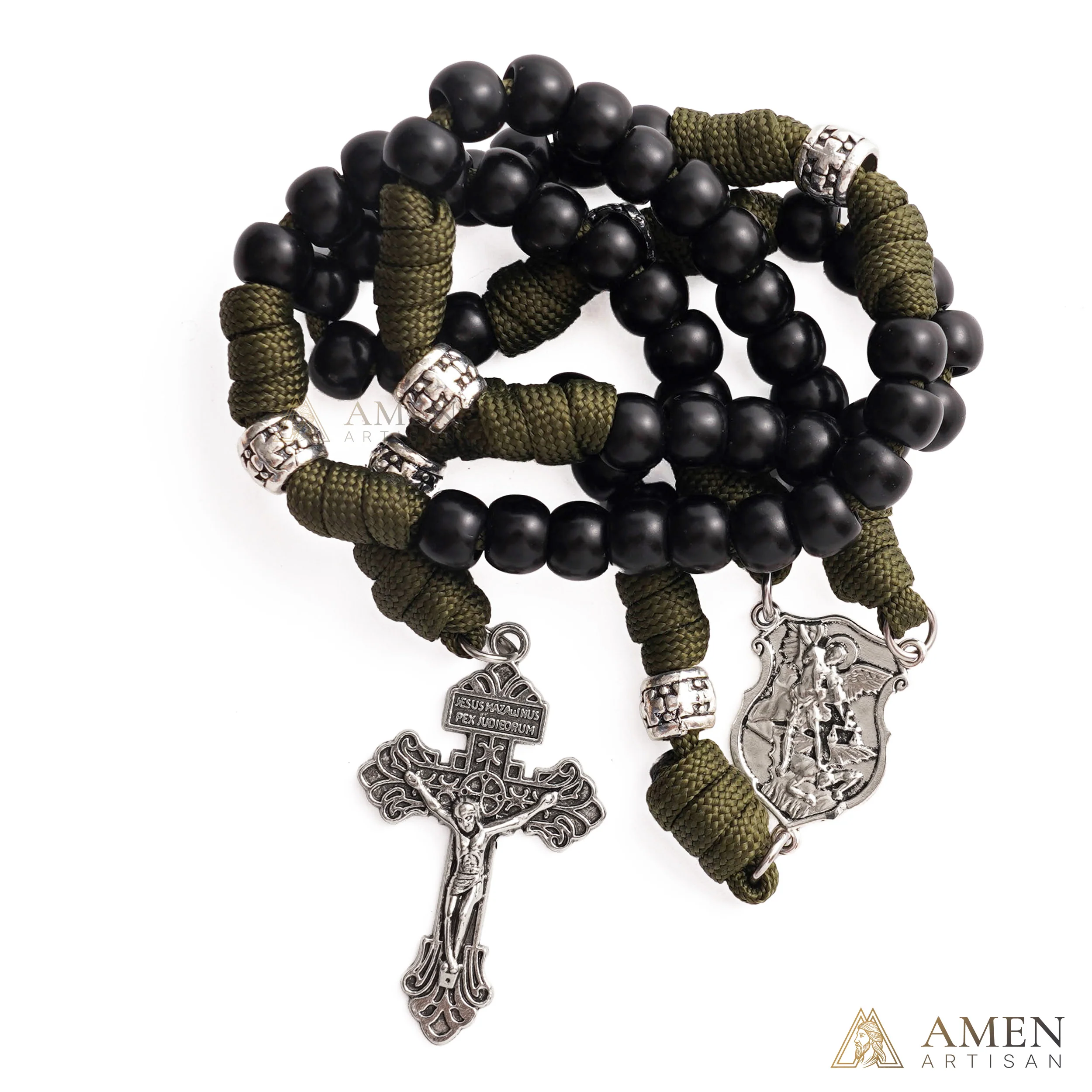 50% Off Today | St. Michael the Archangel Tactical Paracord Rosary | Amen Artisan - Image 6