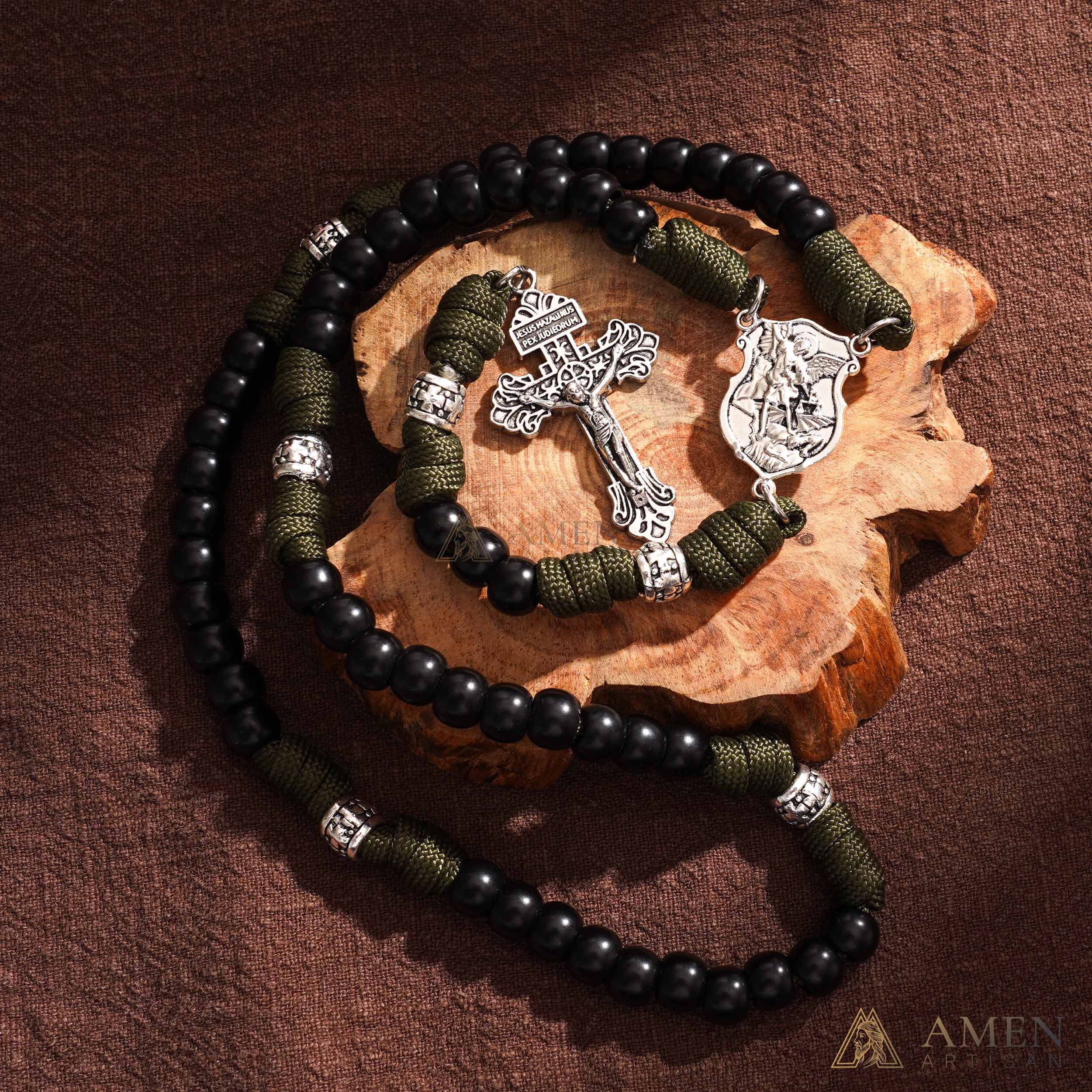 50% Off Today | St. Michael the Archangel Tactical Paracord Rosary | Amen Artisan - Image 7