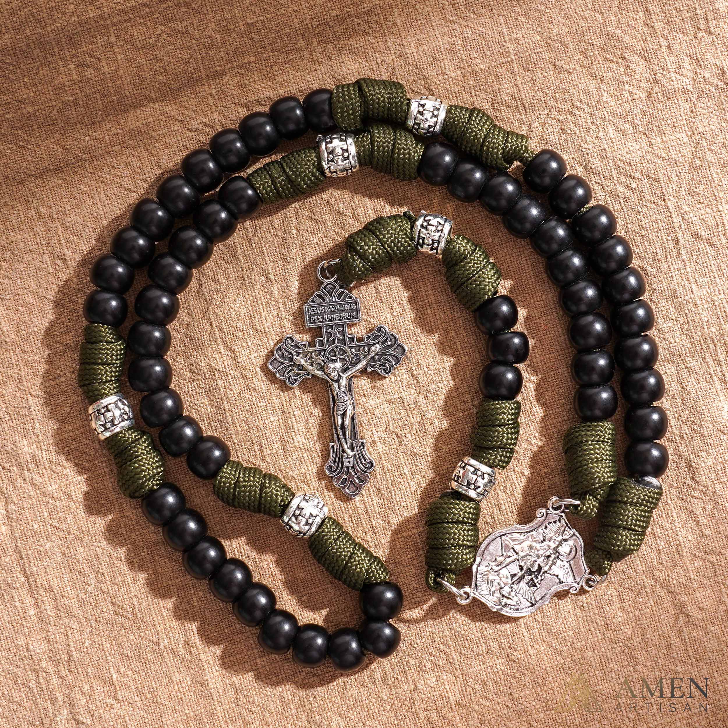 50% Off Today | St. Michael the Archangel Tactical Paracord Rosary | Amen Artisan - Image 8