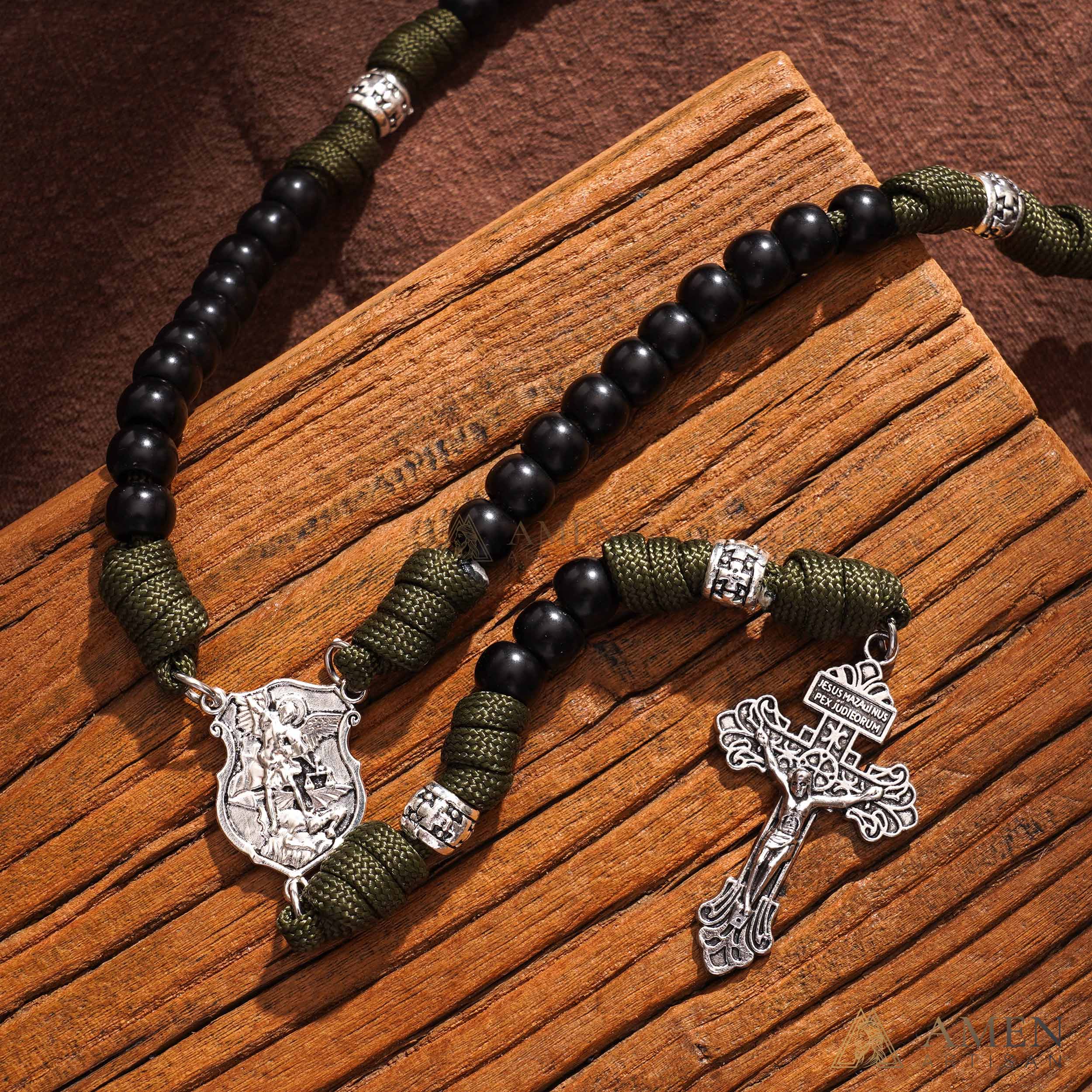 50% Off Today | St. Michael the Archangel Tactical Paracord Rosary | Amen Artisan - Image 9