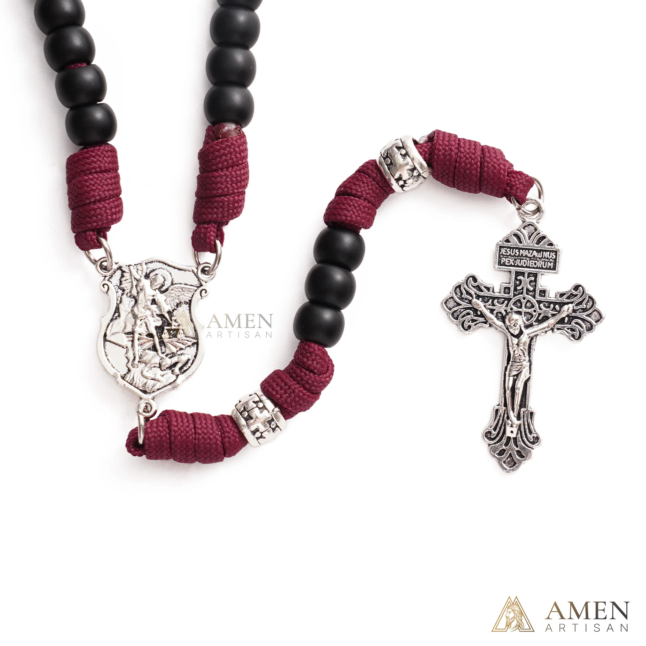St. Michael Paracord Rosary with Jesus Crucifix - Protection & Strength - Image 5