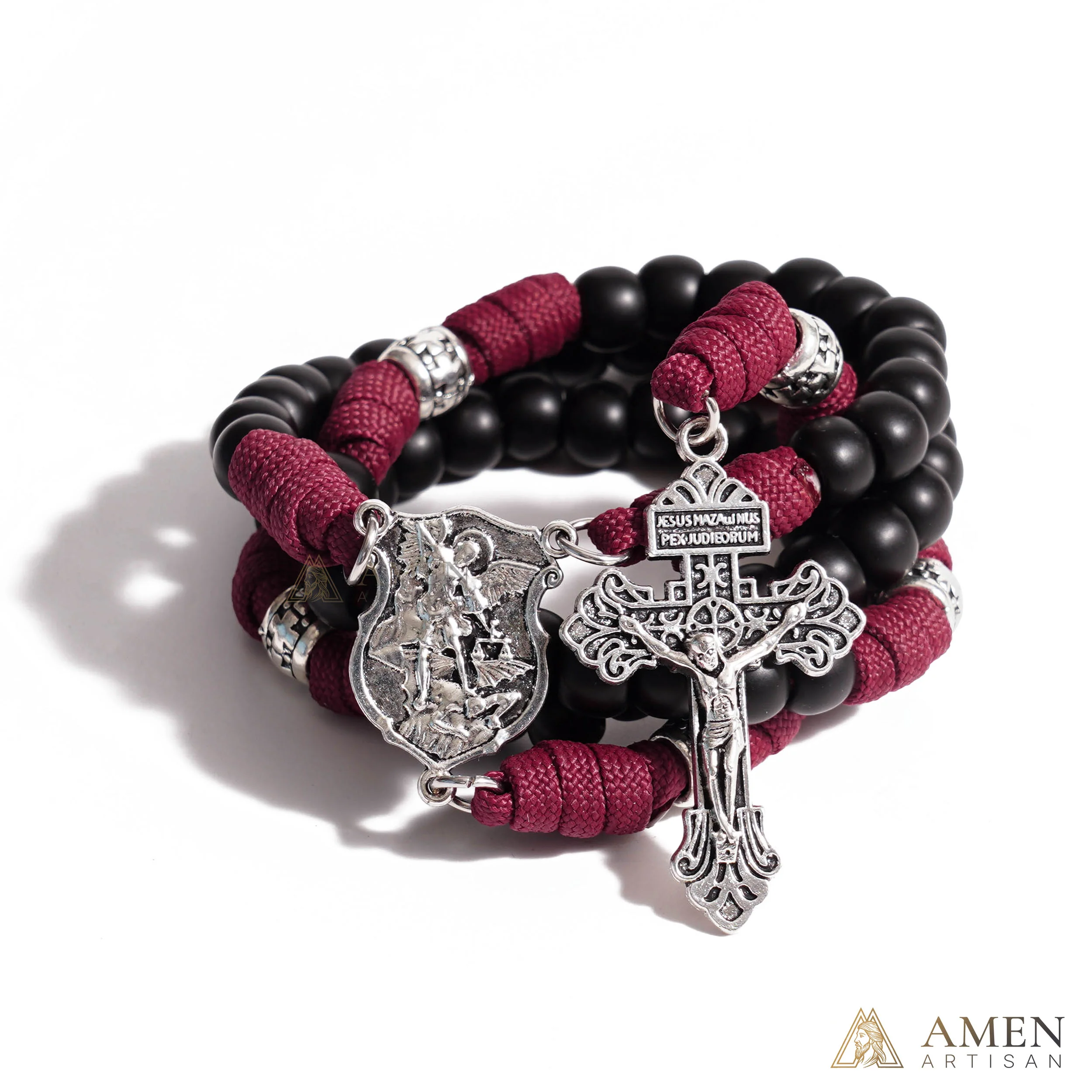 St. Michael Paracord Rosary with Jesus Crucifix - Protection & Strength - Image 8