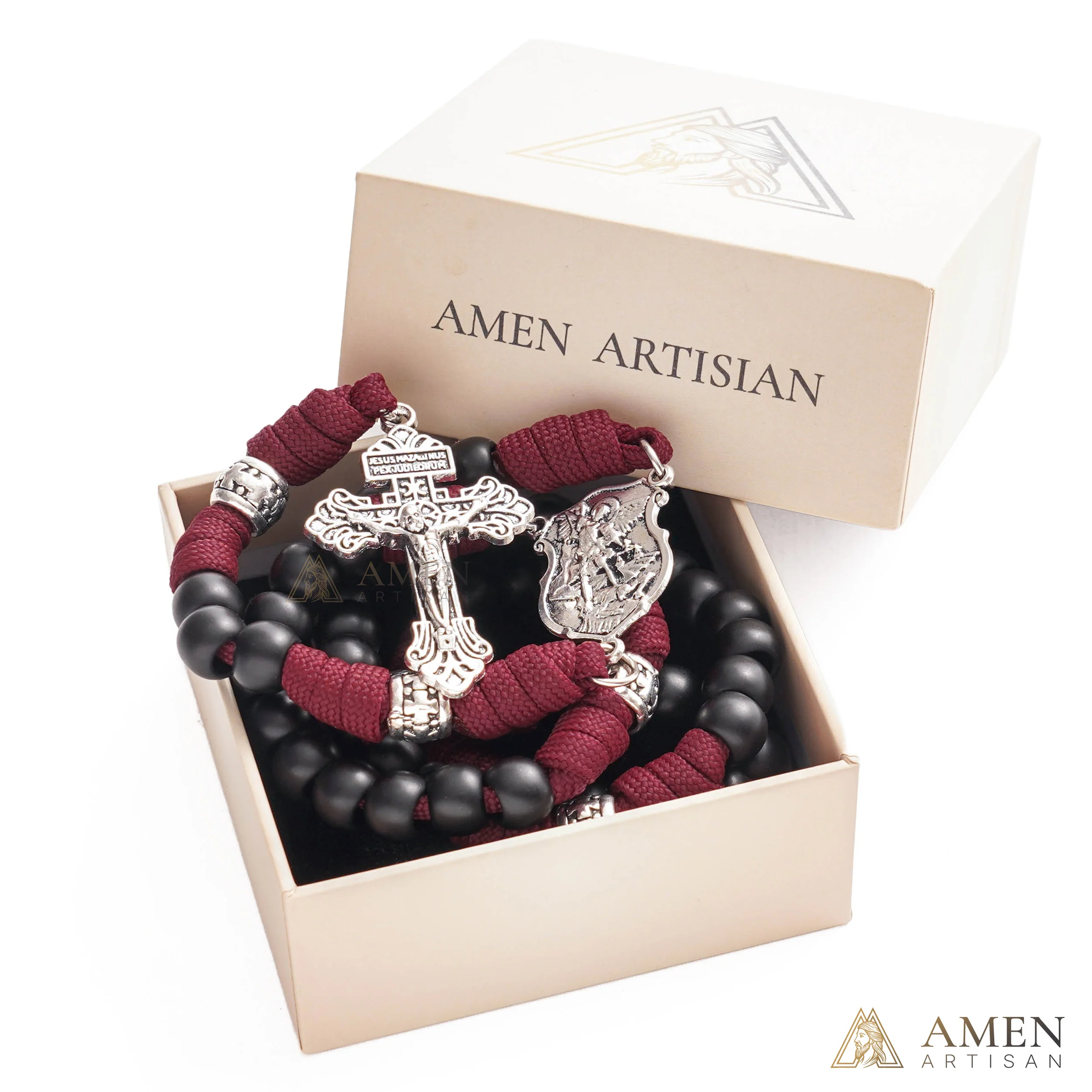 St. Michael Paracord Rosary with Jesus Crucifix - Protection & Strength - Image 9