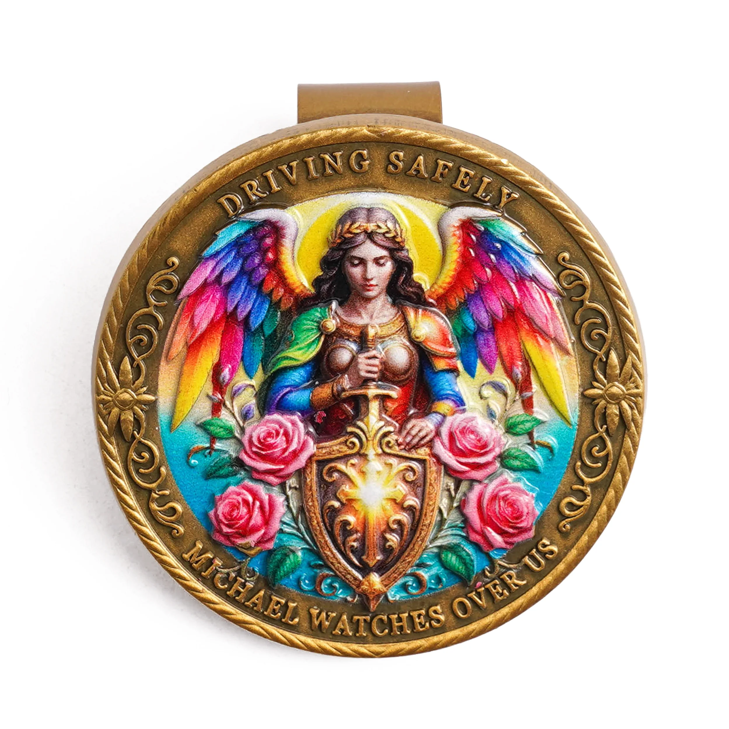 St. Michael the Archangel Car Visor Clip Amen Artisan - Image 3