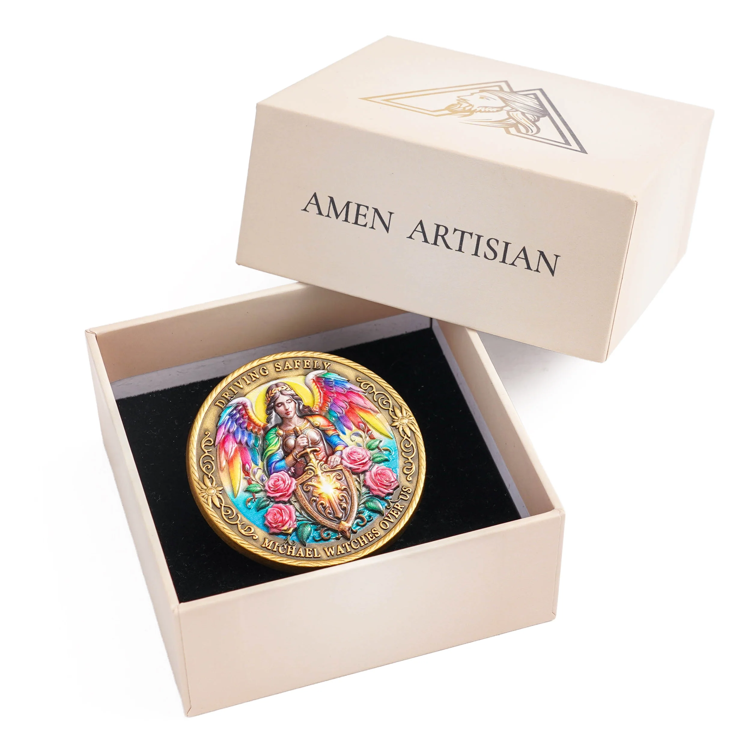 St. Michael the Archangel Car Visor Clip Amen Artisan - Image 6