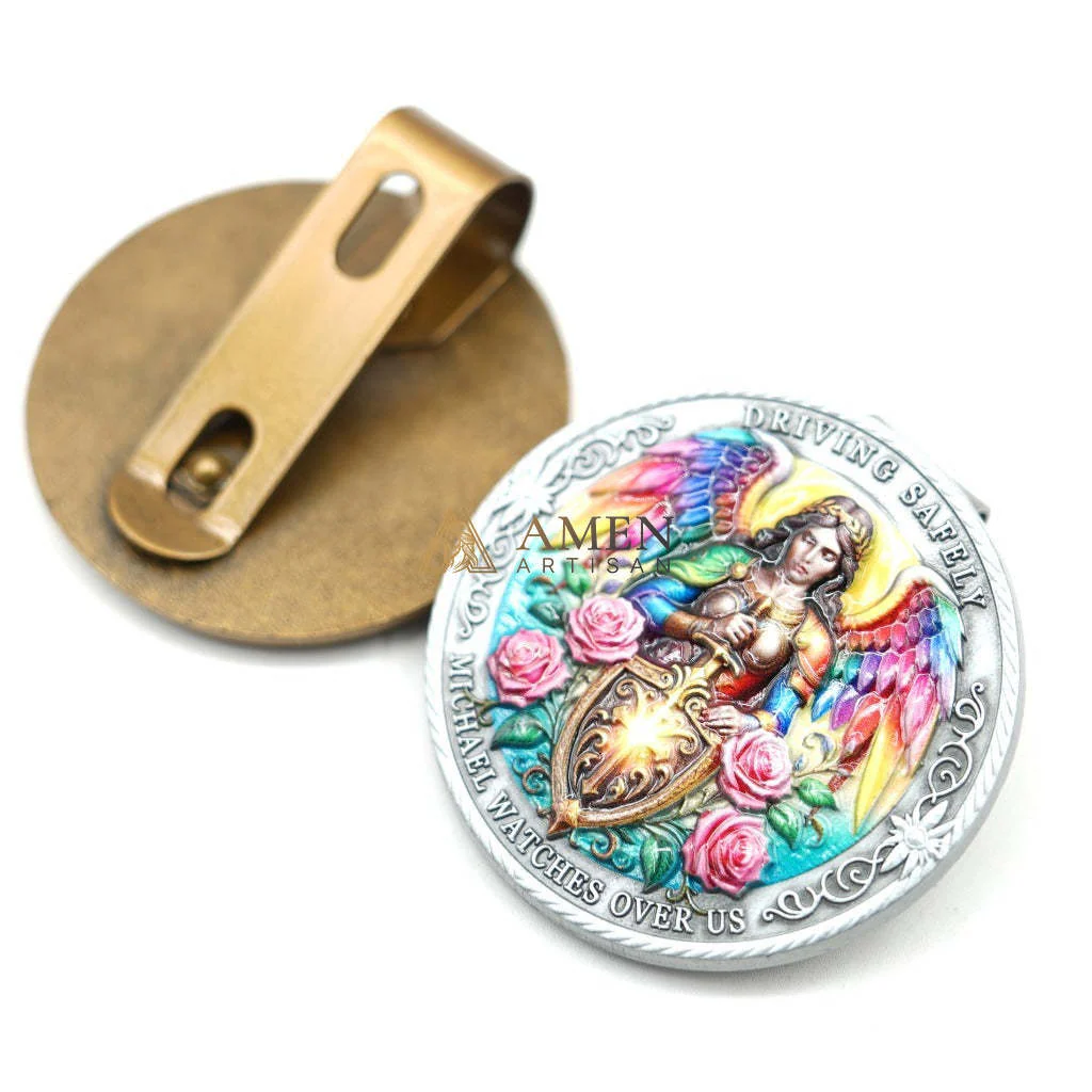 St. Michael the Archangel Car Visor Clip Amen Artisan - Image 8
