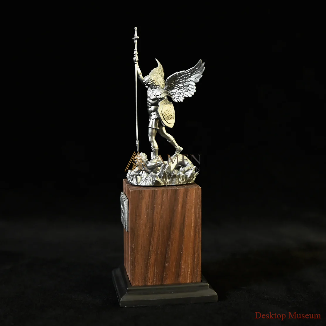 Statue of Archangel Saint Michael the Protector Amen Artisan - Image 4