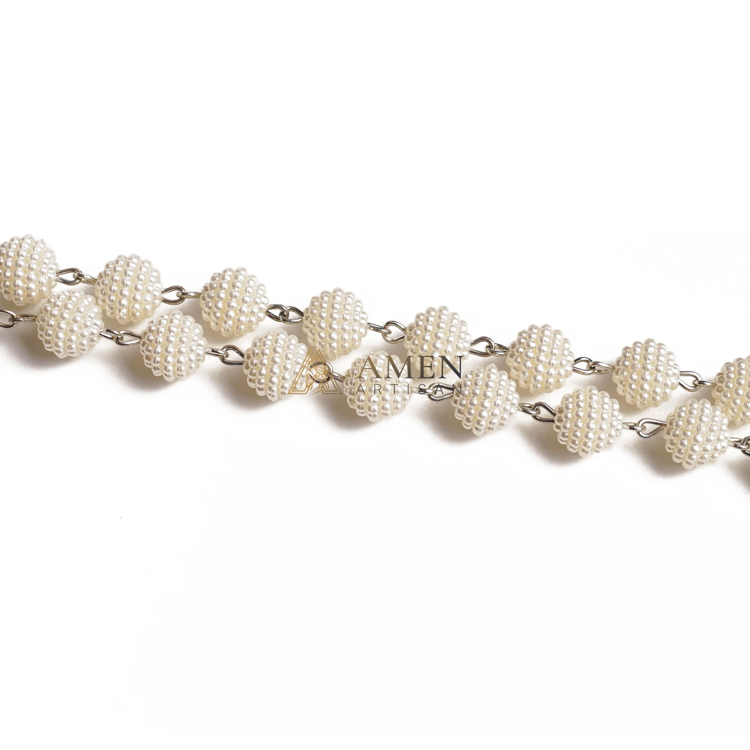 The "Lustrous Vine" Rosary – Unique Pearl Cluster Beads for Tactile Meditation – Sacred Devotional Keepsake - Image 4