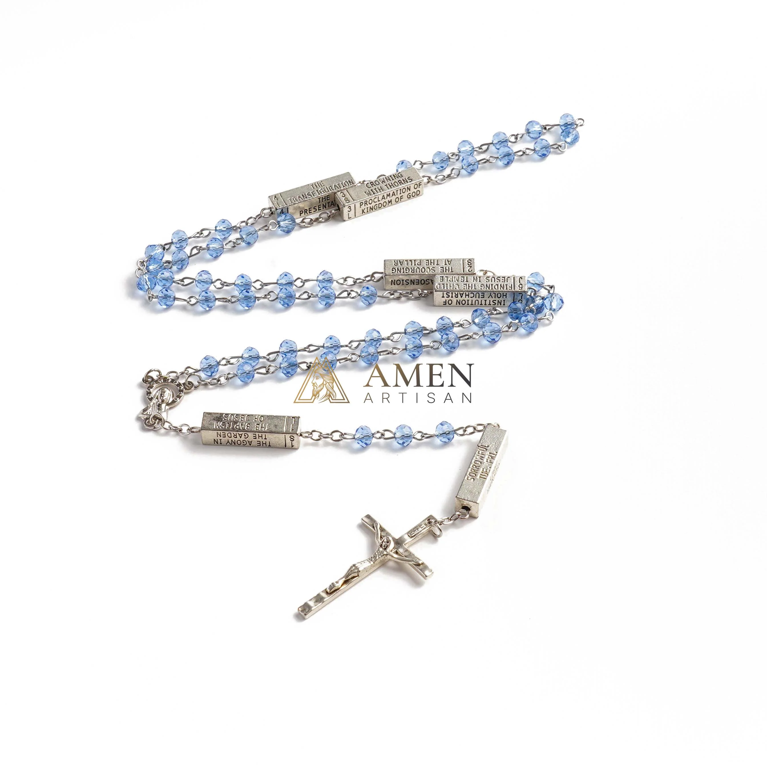 The Mysteries Rosary Engraved Mystery Bar Amen Artisan - Image 5